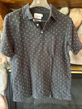 Goodfellow & Co Men's Black Printed Polo Tee Shirt, Size M